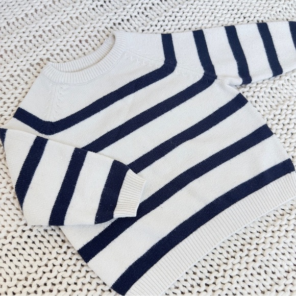 Zara Blue and Cream Crew Neck Toddler Sweater with Nautical Stripes 18-24 Months - Picture 2 of 4